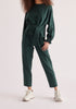 Paisie Belted Cotton Sweatshirt in Dark Green